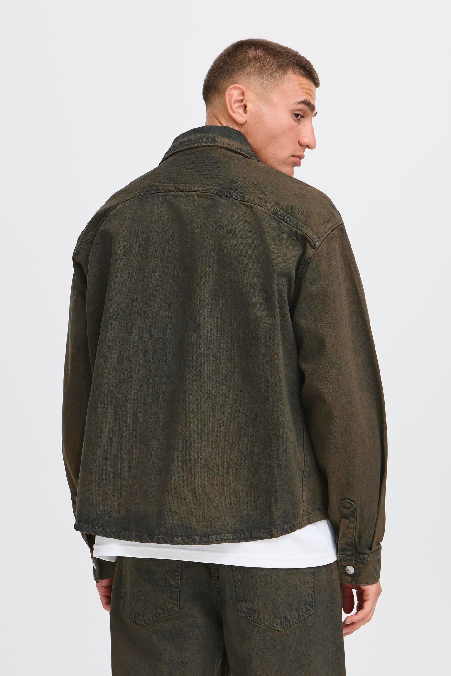 Solid Rip Denim Dyed Overshirt