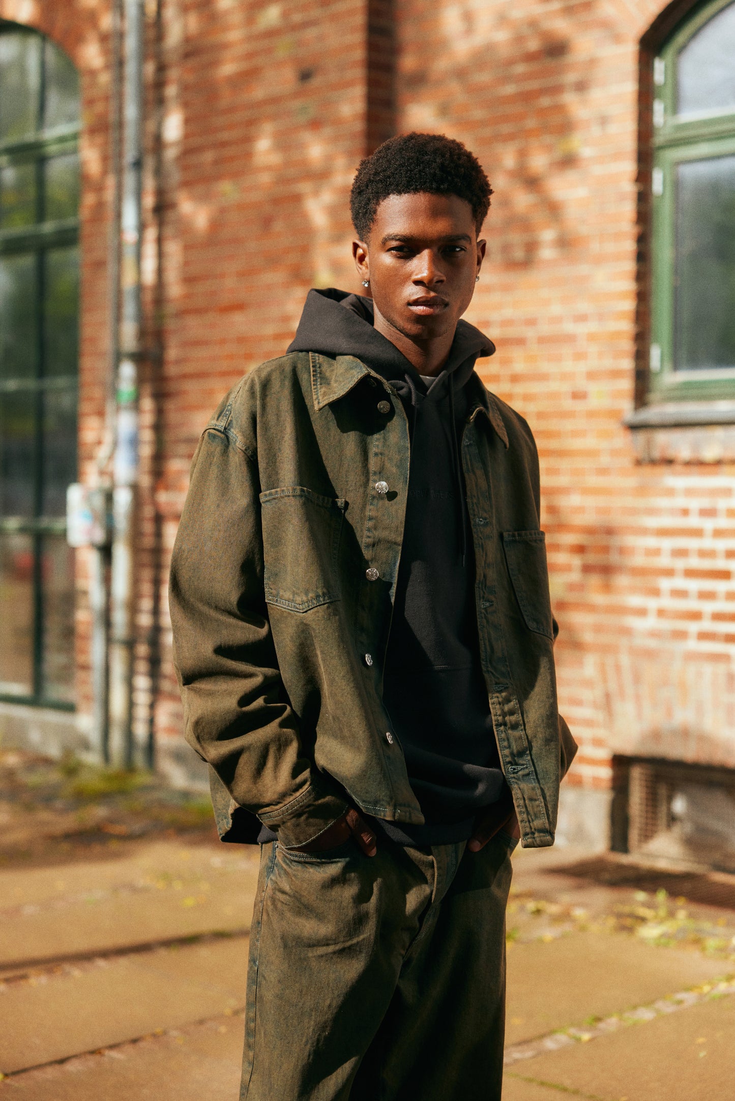Solid Rip Denim Dyed Overshirt