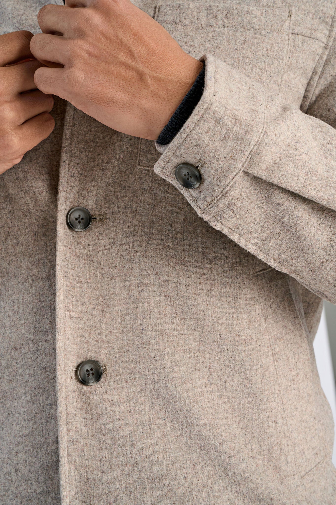 LINDBERGH Strech Fabric Wool Overshirt